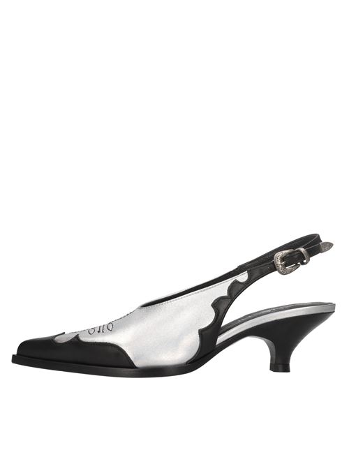Décolleté slingback in pelle ELENA IACHI | E4161 VAR.NERO-ARGENTO